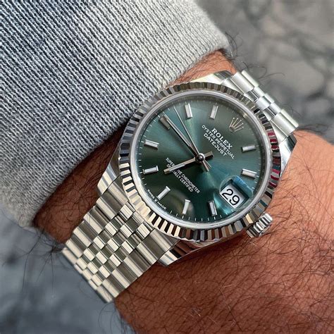 rolex datejust gold with green dial|41mm oyster datejust 2022.